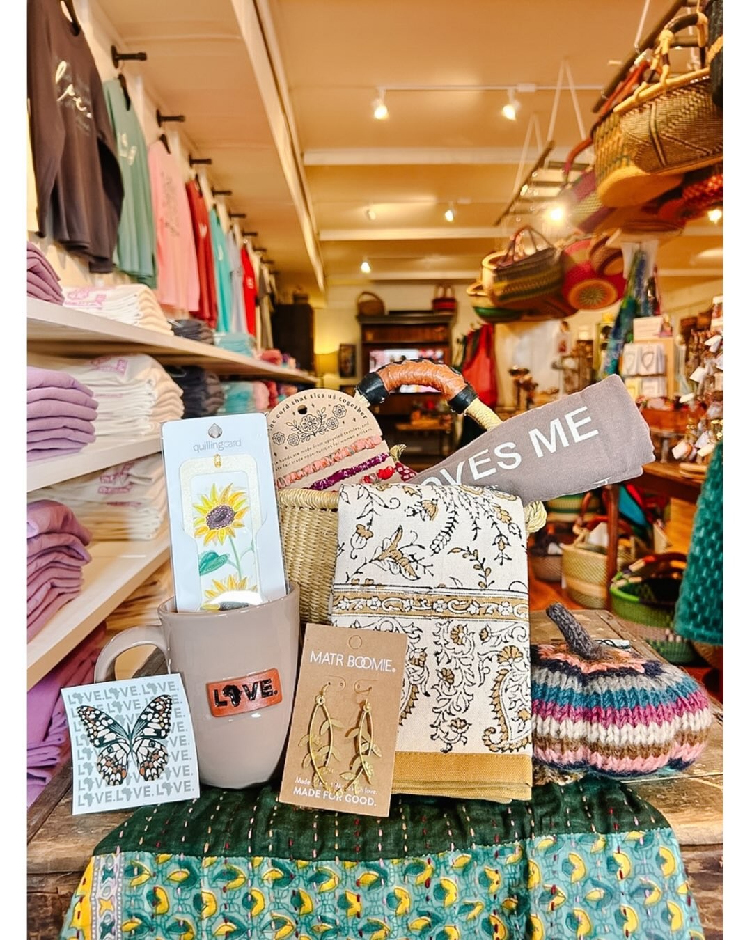 Gifts and fair trade goods inside The LOVE. Store.